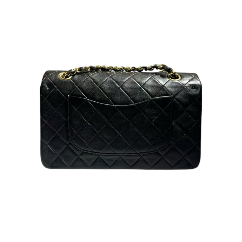 Vintage Classic Double Flap Medium Lambskin Quilted Black GHW