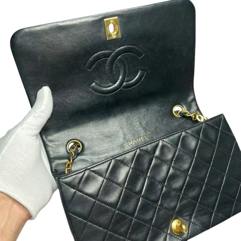 Vintage Full Flap Chain Shoulder Lambskin Black GHW