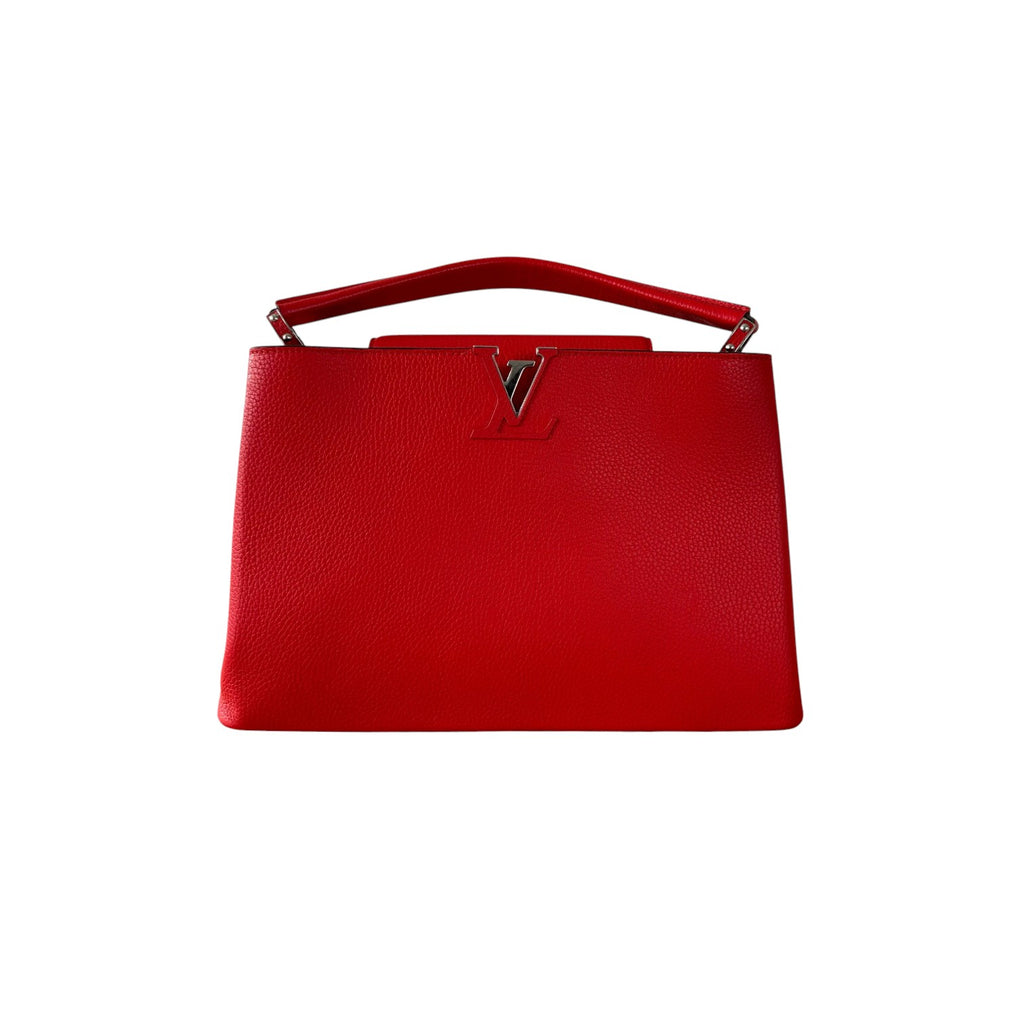 Capucines MM Taurillon Calfskin Red SHW