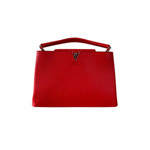 Capucines MM Taurillon Calfskin Red SHW