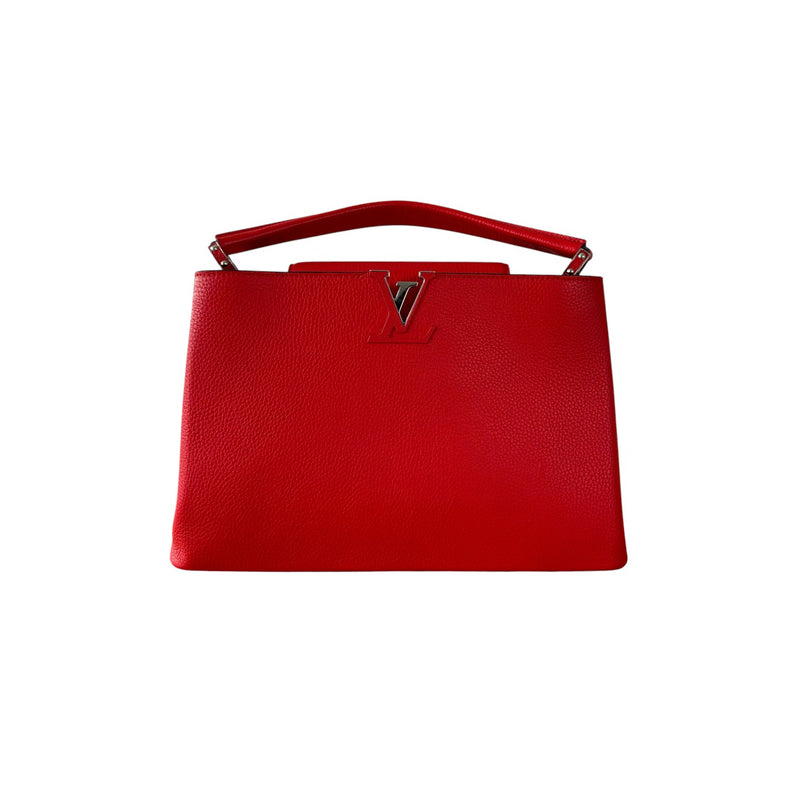 Capucines MM Taurillon Calfskin Red SHW