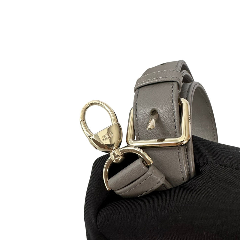 Lady Dior Medium Top Flap Lambskin Cannage Grey GHW