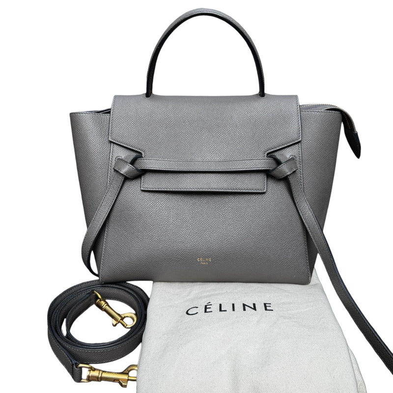 Micro Belt Grained Calfskin Grey GHW