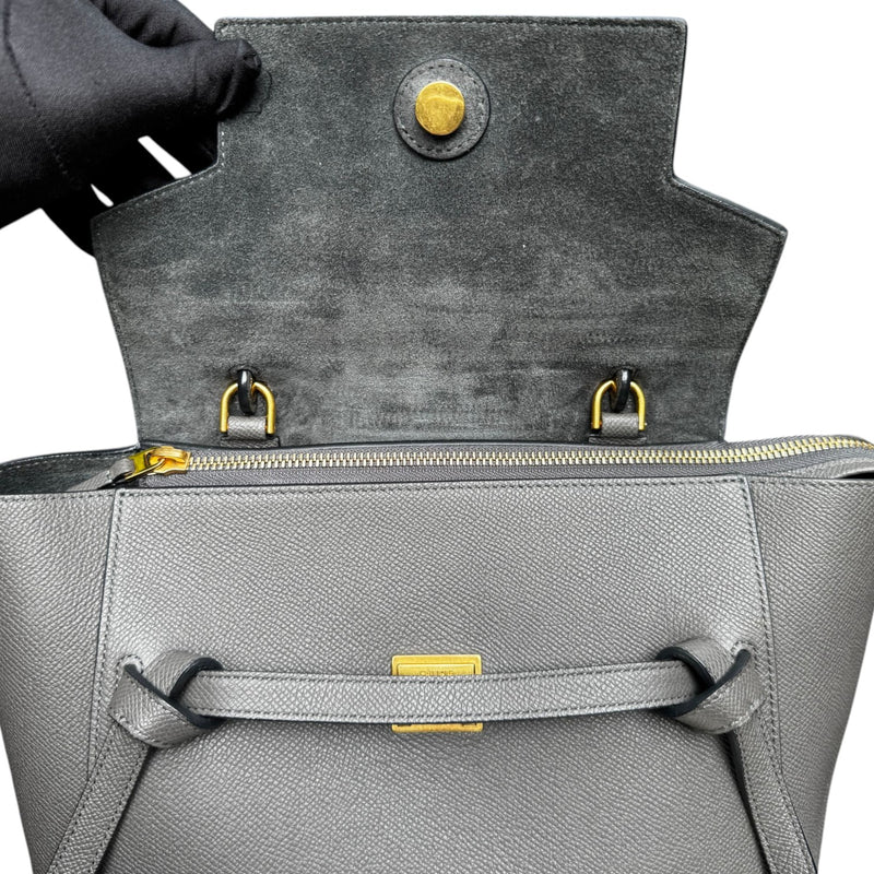 Micro Belt Grained Calfskin Grey GHW