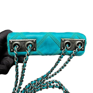 Square Flap Mini Diamond Stitch Leather Green RHW