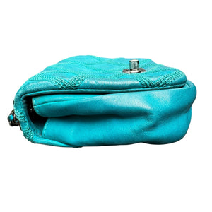 Square Flap Mini Diamond Stitch Leather Green RHW