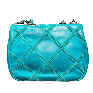 Square Flap Mini Diamond Stitch Leather Green RHW