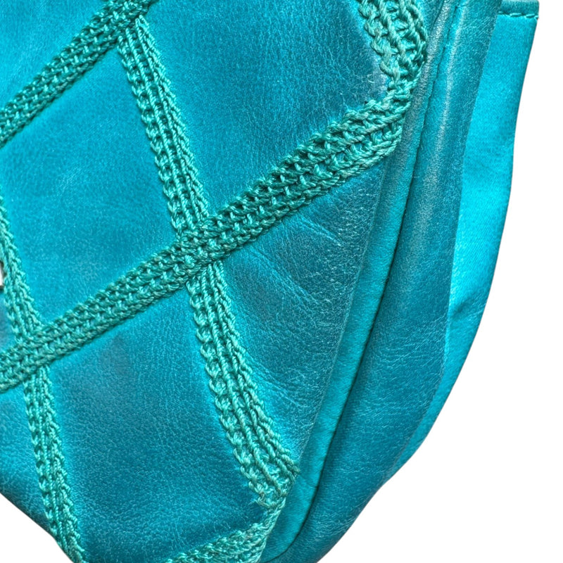 Square Flap Mini Diamond Stitch Leather Green RHW