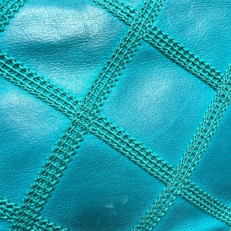 Square Flap Mini Diamond Stitch Leather Green RHW