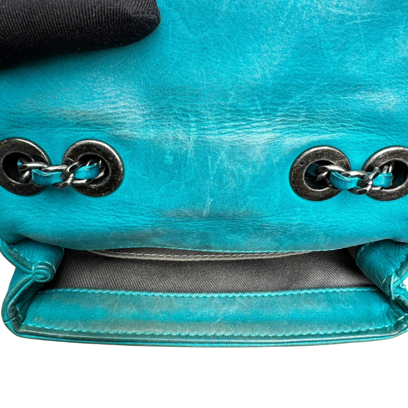Square Flap Mini Diamond Stitch Leather Green RHW