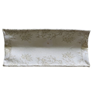 Book Tote Medium Jardin D'Hiver Canvas White Gold