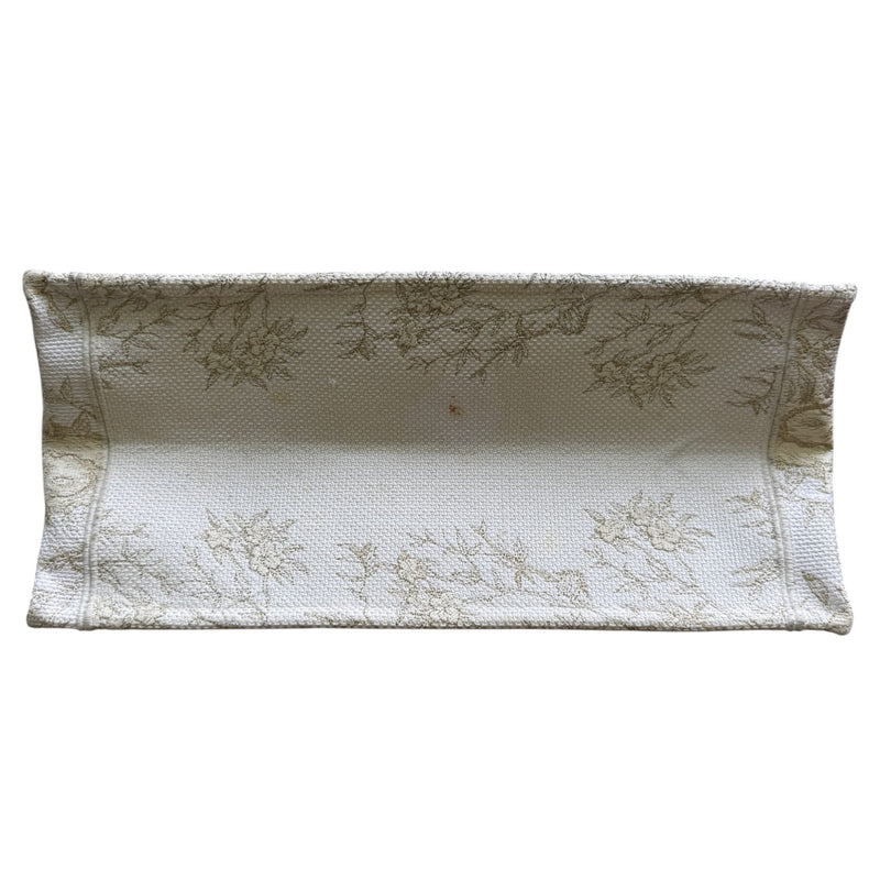 Book Tote Medium Jardin D'Hiver Canvas White Gold