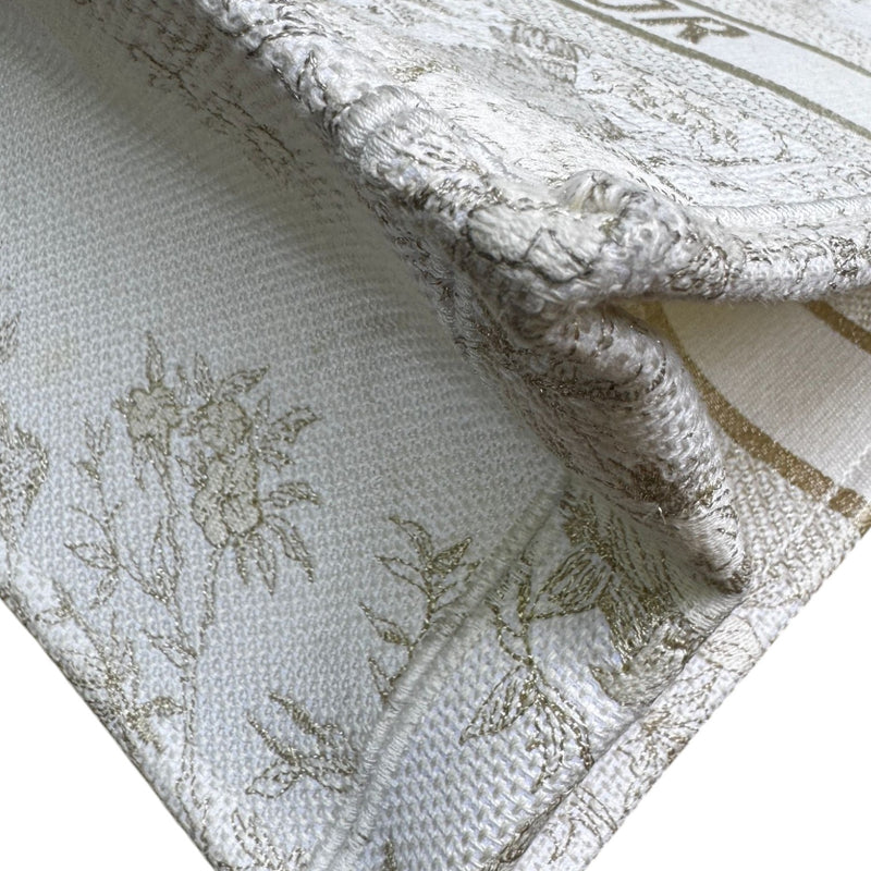 Book Tote Medium Jardin D'Hiver Canvas White Gold