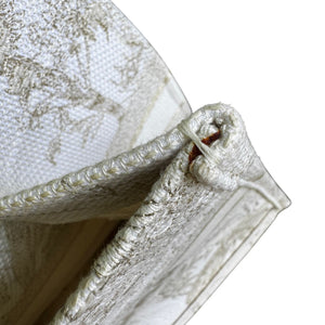 Book Tote Medium Jardin D'Hiver Canvas White Gold
