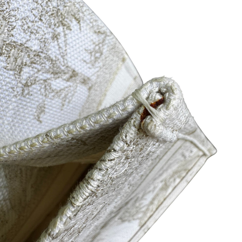 Book Tote Medium Jardin D'Hiver Canvas White Gold