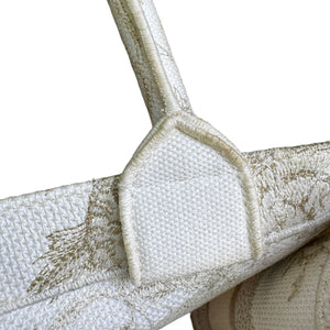 Book Tote Medium Jardin D'Hiver Canvas White Gold