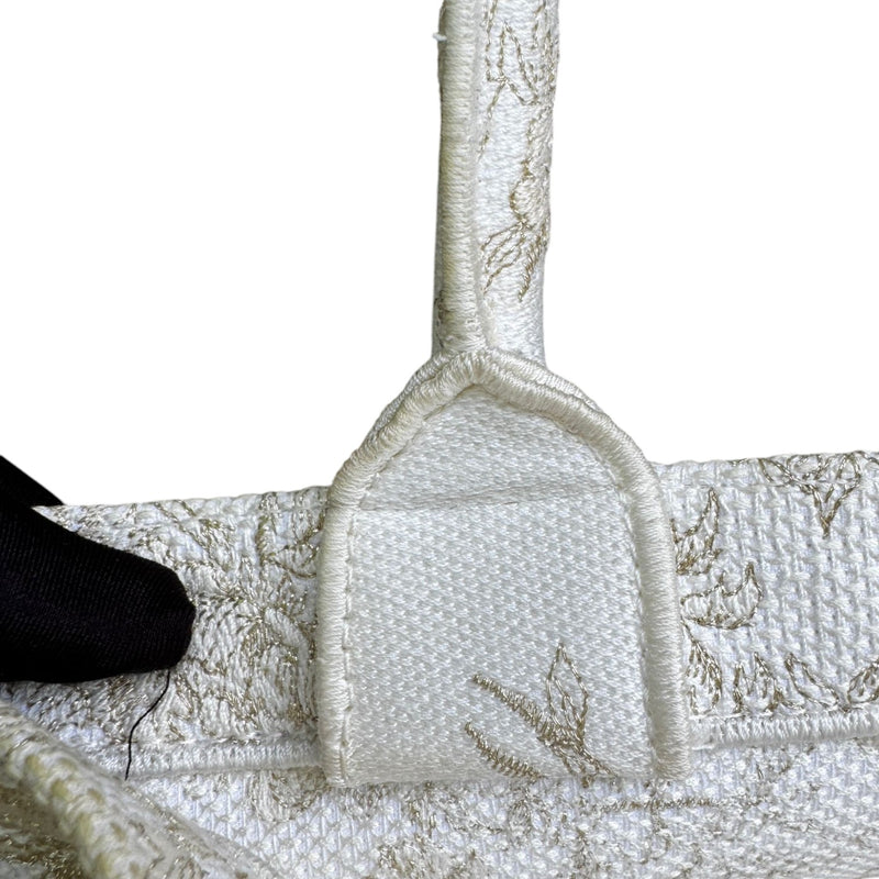 Book Tote Medium Jardin D'Hiver Canvas White Gold