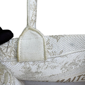 Book Tote Medium Jardin D'Hiver Canvas White Gold