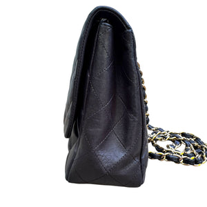 Jumbo Single Flap Lambskin Quilted Black GHW
