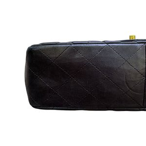 Jumbo Single Flap Lambskin Quilted Black GHW