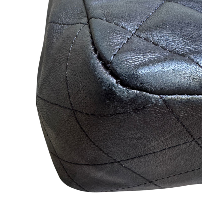 Jumbo Single Flap Lambskin Quilted Black GHW