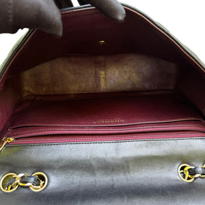 Jumbo Single Flap Lambskin Quilted Black GHW
