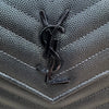 Chain Wallet Grain De Poudre Matelasse Chevron Black BHW