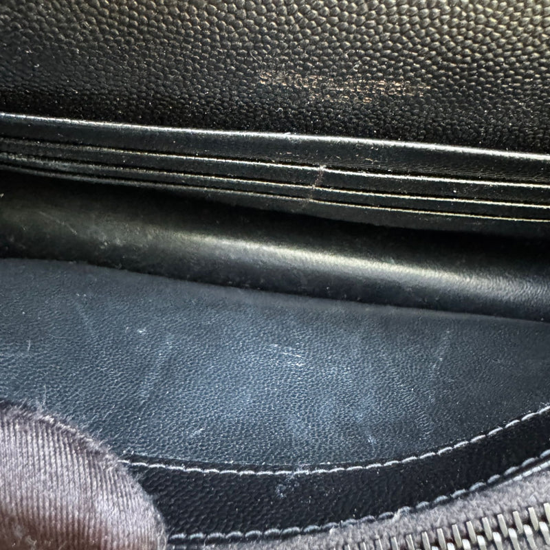 Chain Wallet Grain De Poudre Matelasse Chevron Black BHW