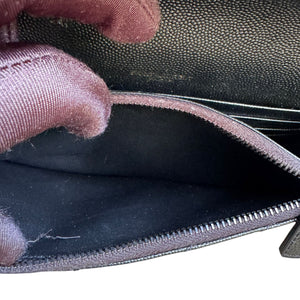 Chain Wallet Grain De Poudre Matelasse Chevron Black BHW