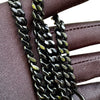 Chain Wallet Grain De Poudre Matelasse Chevron Black BHW