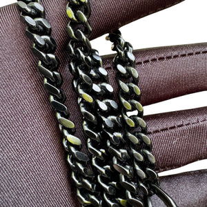 Chain Wallet Grain De Poudre Matelasse Chevron Black BHW