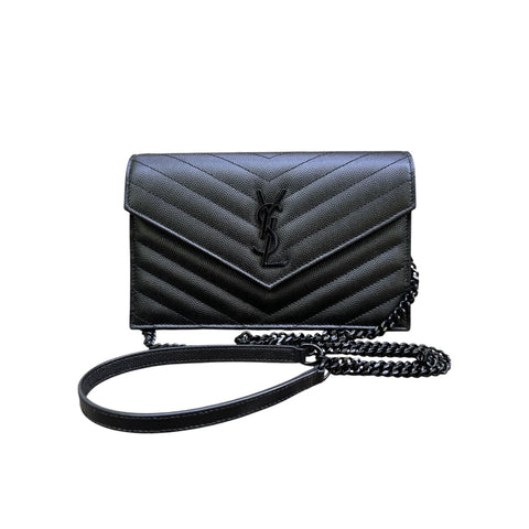 WOC Wallet on Chain Calfskin Black SHW