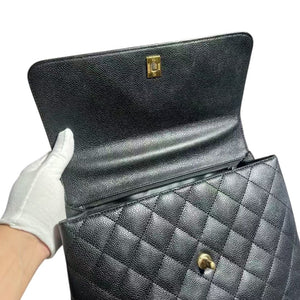 Vintage Jumbo Kelly Flap Caviar Quilted Black GHW
