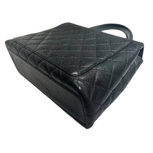 Vintage Jumbo Kelly Flap Caviar Quilted Black GHW