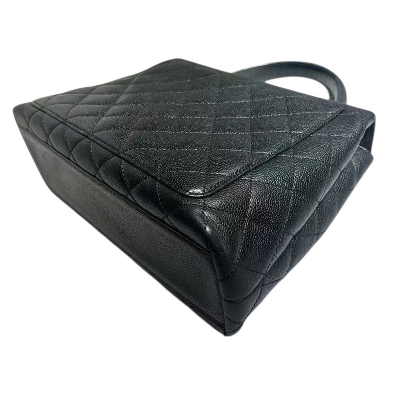 Vintage Jumbo Kelly Flap Caviar Quilted Black GHW