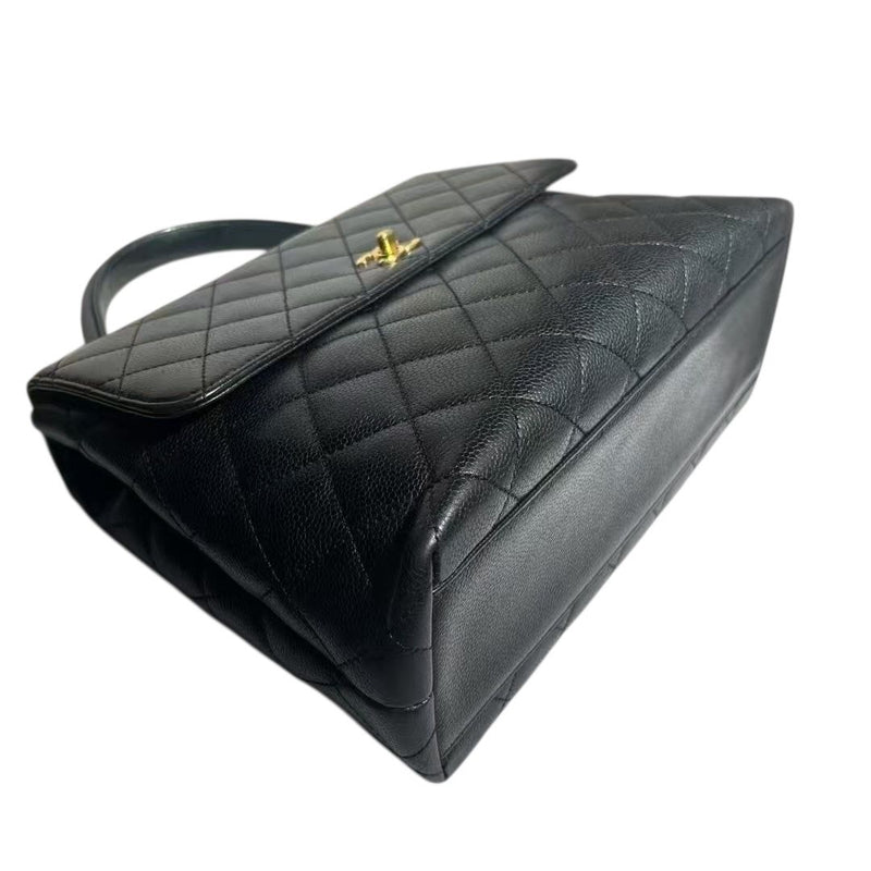 Vintage Jumbo Kelly Flap Caviar Quilted Black GHW