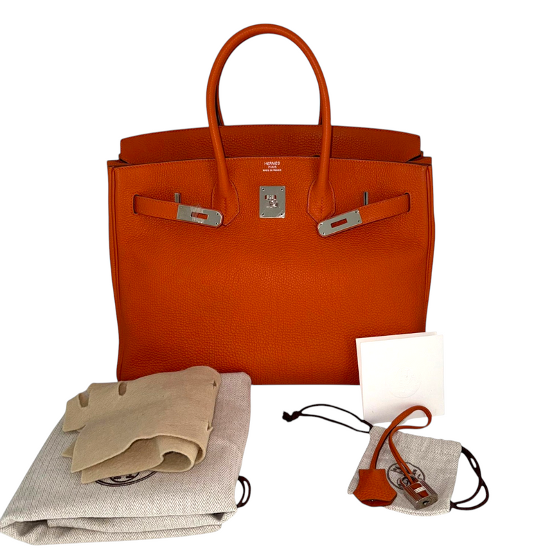 Birkin 35 Toga Leather Orange PHW