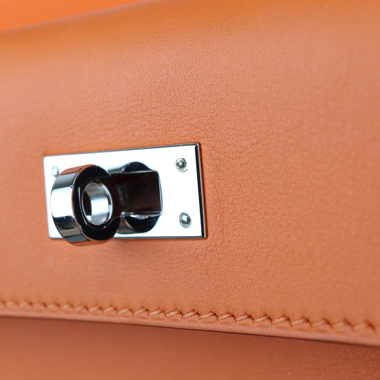 Hermes Kelly Cut Clutch Pochette Swift Orange PHW Bag Religion