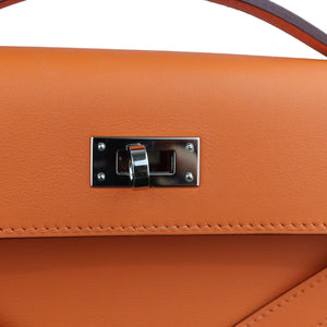 Kelly Cut Clutch Pochette Swift Orange PHW