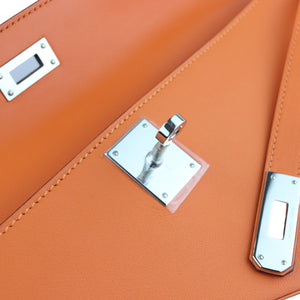 Kelly Cut Clutch Pochette Swift Orange PHW