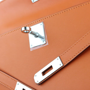 Kelly Cut Clutch Pochette Swift Orange PHW