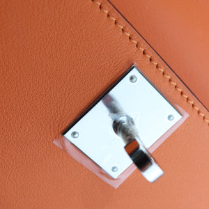 Kelly Cut Clutch Pochette Swift Orange PHW