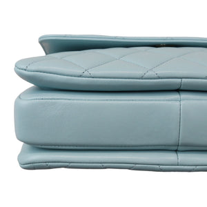 Trendy CC Flap Small Lambskin Quilted Light Blue GHW