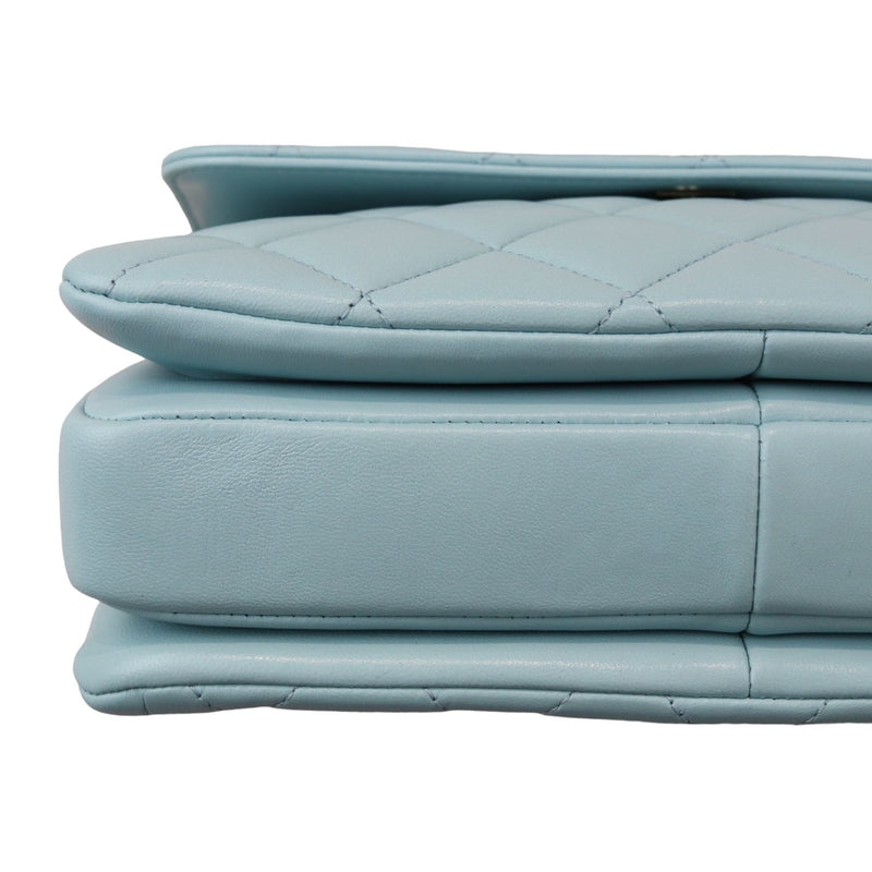 Trendy CC Flap Small Lambskin Quilted Light Blue GHW
