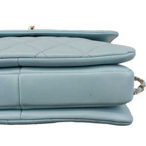 Trendy CC Flap Small Lambskin Quilted Light Blue GHW