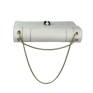 Serpenti Forever Shoulder Calfskin Quilted White GHW