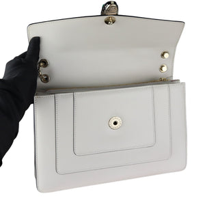 Serpenti Forever Shoulder Calfskin Quilted White GHW