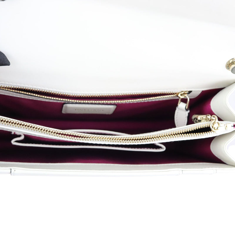 Serpenti Forever Shoulder Calfskin Quilted White GHW