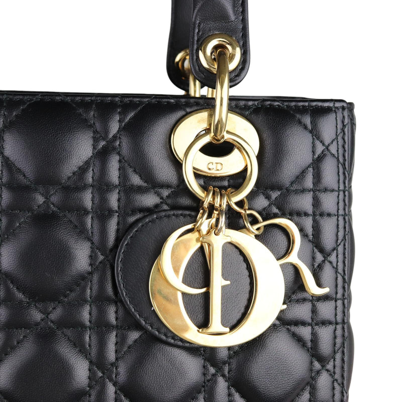 Lady Dior Medium Lambskin Black GHW