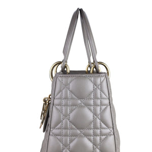 Lady Dior Medium Lambskin Cannage Silver GHW